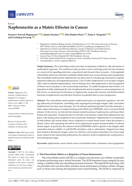 Nephronectin As a Matrix Effector in Cancer