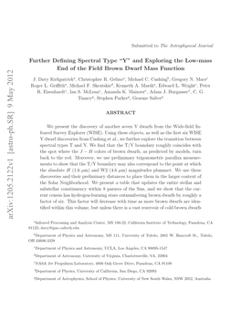 Further Defining Spectral Type" Y" and Exploring the Low-Mass End of The