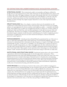 Key Distinctions for Understanding Race, Racialization & Racism