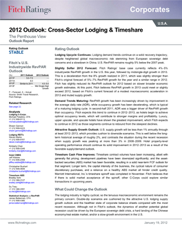 2012 Outlook: Cross-Sector Lodging & Timeshare