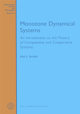 Monotone Dynamical Systems, Volume 41