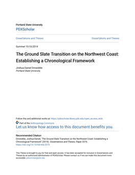 The Ground Slate Transition on the Northwest Coast: Establishing a Chronological Framework