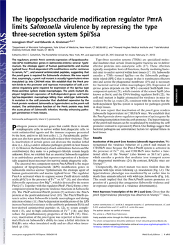 The Lipopolysaccharide Modification Regulator Pmra Limits Salmonella