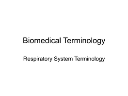 Biomedical Terminology