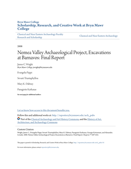 Nemea Valley Archaeological Project, Excavations at Barnavos: Final Report James C