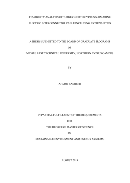 Feasibility Analysis of Turkey-North Cyprus Submarine