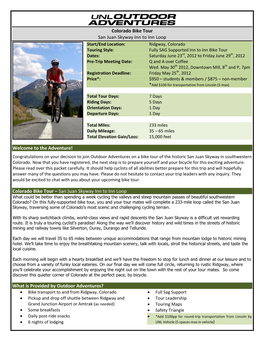 Colorado Bike Tour – San Juan Skyway Inn to Inn L