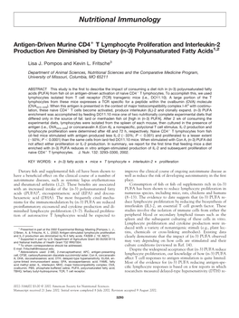 Nutritional Immunology