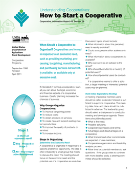 How to Start a Cooperative Cooperative Information Report 45, Section 14