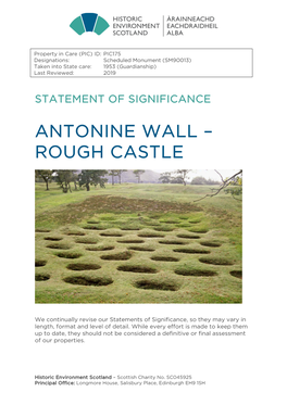 Antonine Wall Rough Castle Statement of Significance