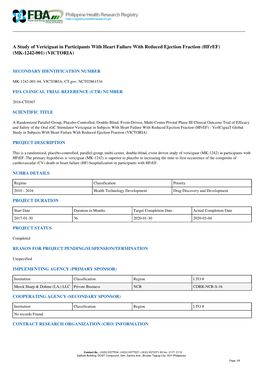 A Study of Vericiguat in Participants with Heart Failure with Reduced Ejection Fraction (Hfref) (MK-1242-001) (VICTORIA)