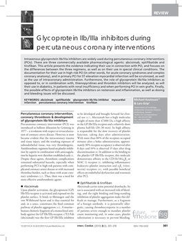 Glycoprotein Iib/Iiia Inhibitors During Percutaneous Coronary Interventions