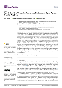 Age Estimation Using the Cameriere Methods of Open Apices: a Meta-Analysis