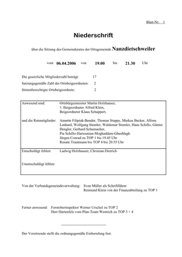 Niederschrift