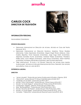 Carlos Cock Director De Televisión