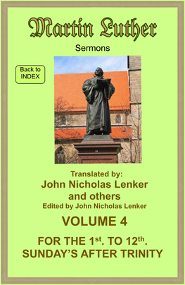 Sermons of Dr Martin Luther Edited by John Nicholas Lenker Vol. 4