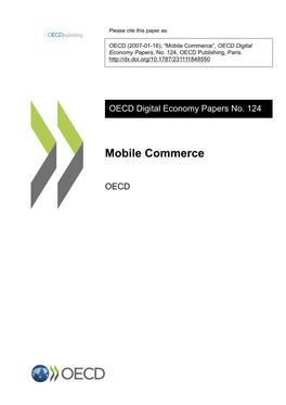 Mobile Commerce”, OECD Digital Economy Papers, No