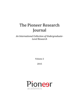 The Pioneer Research Journal
