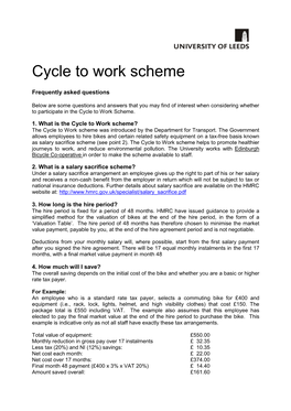 Cycle to Work Scheme