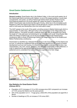 Great Easton Settlement Profile Introduction