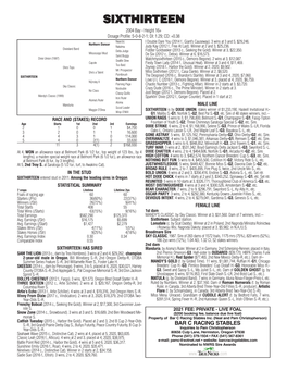 SIXTHIRTEEN 2004 Bay - Height 16+ Dosage Profile: 5-0-8-2-1; DI: 1.29; CD: +0.38 Nearctic I Double Dare You (2014 F., Giant’S Causeway)