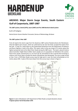 Major Storm Surge Events, South Eastern Gulf of Carpentaria, 1887-1987