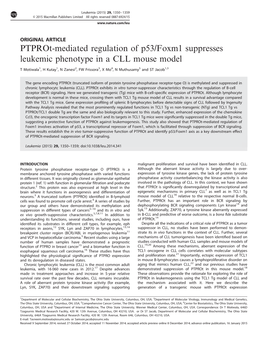 Ptprot-Mediated Regulation of P53&Sol