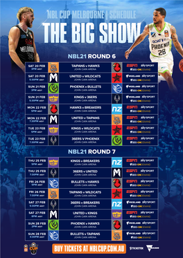 Nbl Cup Melbourne | Schedule the Big Show Nbl21 Round 6