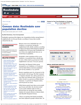 Census Data: Roslindale Saw Population Decline - Roslindale - Your Town - Boston.Com