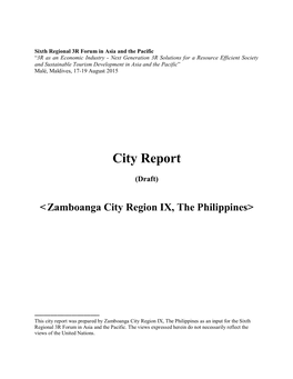 City Report (Zamboanga, City Region IX, the Philippines)