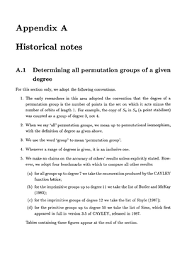 Appendix a Historical Notes