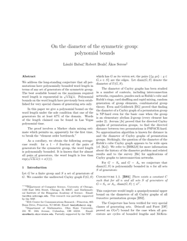 On the Diameter of the Symmetric Group: Polynomial Bounds