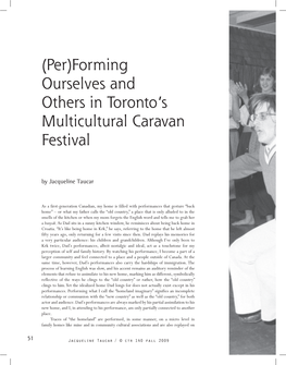 (Per)Forming Ourselves and Others in Toronto's Multicultural Caravan