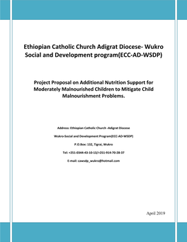 Ethiopian Catholic Church Adigrat Diocese- Wukro Social and Development Program(ECC-AD-WSDP)