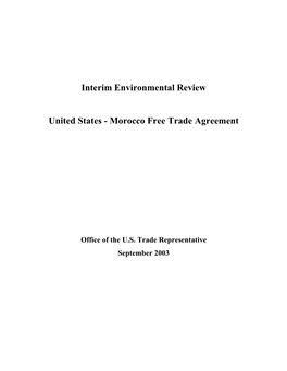 Interim Environmental Review United States