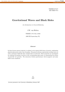 Gravitational Waves and Black Holes