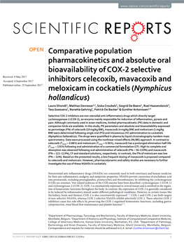 Comparative Population Pharmacokinetics and Absolute Oral