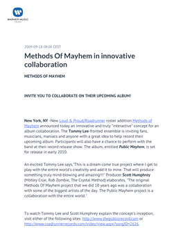 Methods of Mayhem in Innovative Collaboration