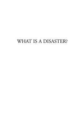 What Is a Disaster?