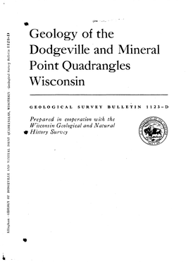 Geology of the Dodgeville and Mineral Point Quadrangles Wisconsin