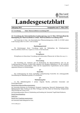 Lgbl. Nr. 22/2015 - Ausgegeben Am 17