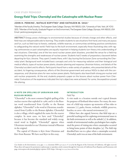 Energy Field Trips: Chernobyl and the Catastrophe with Nuclear Power