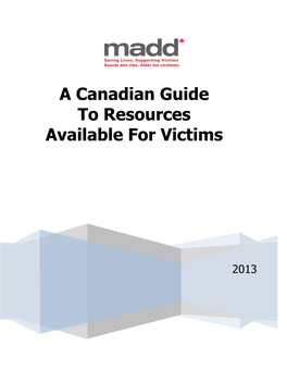A Canadian Victims National Resource Guide