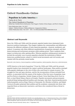 Populism in Latin America