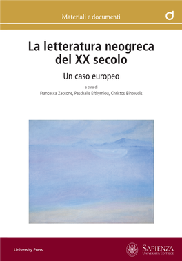 La Letteratura Neogreca Del XX Secolo Un Caso Europeo