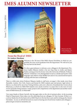 IMES ALUMNI NEWSLETTER Issue 7, Summer 2016 7, Summer Issue