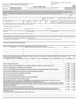 PPB 3: Pistol/Revolver License Application