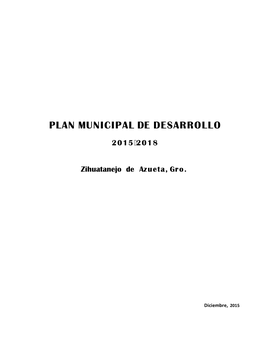 Plan Municipal De Desarrollo 2015-2018