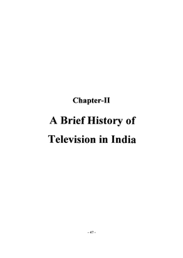 A Brief History of Television in India