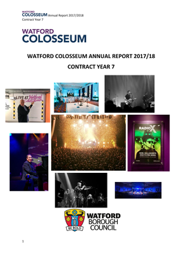 Watford Colosseum Annual Report 2017/18 Contract Year 7